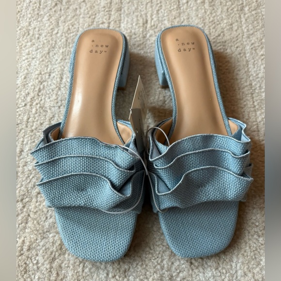 Lyta Raffia Ruffle Sandals w Memory Foam - A New Day - Picture 3 of 5